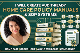 write healthcare policy and procedure manuals, home care sops, and handbooks