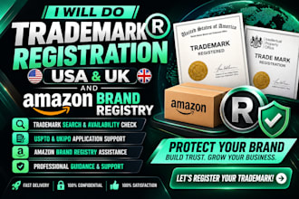 usa and UK trademark registration for amazon brand registry