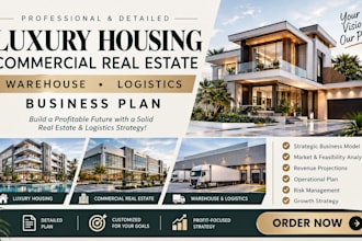write a luxury housing commercial real estate warehouse logistics business plan