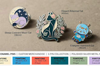 design custom cute enamel pin hard soft lapel pin badge vector production ready