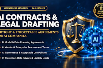 draft ai vendor agreement and procurement contract as US lawyer