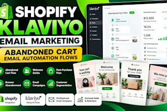setup shopify klaviyo email marketing abandoned cart email automation flows