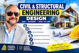 do civil and structural engineering design, foundation plans, structural drawing