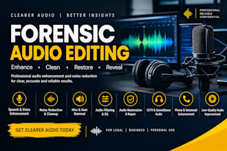 do forensic audio, video and image editing, enhancement and restoration
