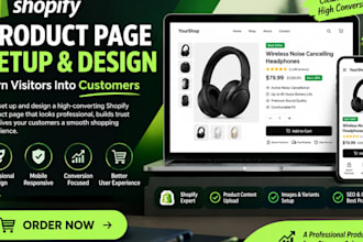 setup and design high converting shopify product page with shopify cro, pagefly