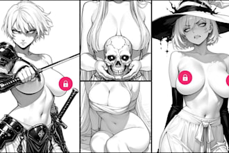 draw nsfw comic art doujin art, manga art, anime art, comic page and panels