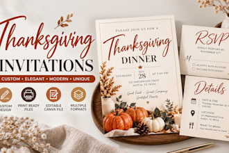 design thanksgiving invitations, elegant, warm and custom dinner cards