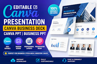 editable canva presentation, canva business deck, canva ppt, business ppt