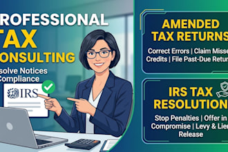 amend tax returns, resolve irs tax issues, back taxes and penalties