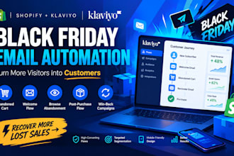 set up shopify klaviyo email flows for black friday