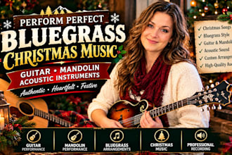 perform perfect bluegrass christmas music guitar mandolin acoustic instruments