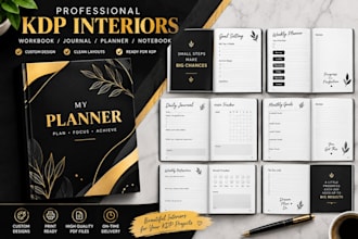 design professional KDP workbook, journal, planner and notebook interiors