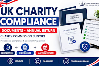 prepare UK charity compliance, governing documents and annual return