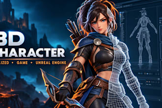 do 3d stylized character, 3d game character unreal engine, 3d character modeling