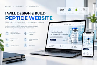 build peptide website, research peptide store, woocommerce peptide website