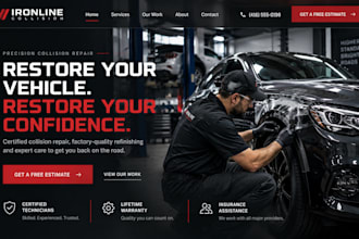 design wix auto body shop website squarespace collision repair website