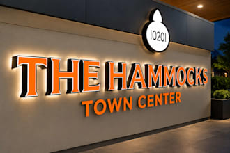 design 3d channel letter signs, led storefront signage and day night rendering
