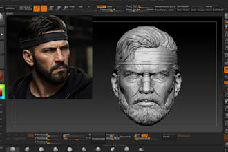 create realistic 3d head sculpt, 3d bust and face model stl file for 3d printing