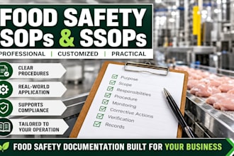 write food safety sops and ssops for your business
