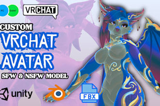 custom vrchat avatar vrc avatar 3d furry nsfw avatar commission vr character