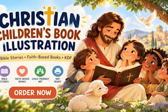 create christian children book illustration and bible story art