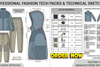 create fashion tech pack design streetwear clothing tech pack fashion designer