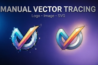 manually vectorize logo ,trace ,edit image redraw artwork and convert to svg