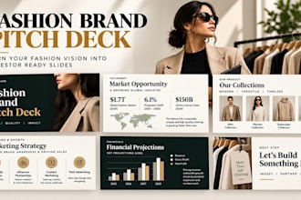 design fashion brand pitch deck for investors and funding