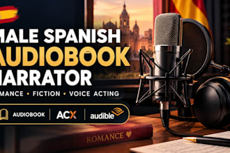 be your male spanish audiobook narrator romance audiobook voiceover acting