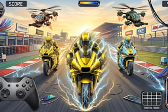 build sport game bike race game car race game with multiplayer