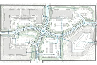 design stormwater drainage plans, grading plans, and site layout