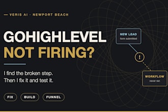 fix or build your gohighlevel workflow, automation or funnel