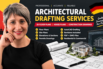 architect drafting 2d floor plan, redraw hose plan, construction drawing expert