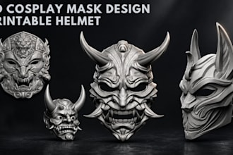 sculpt halloween 3d cosplay mask helmet 3d armor  3d helmet  for 3d printing