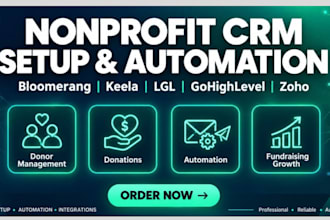 setup bloomerang, keela, little green light donor management crm for nonprofit