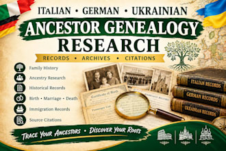 italian, german, ukraine, ancestor genealogy research