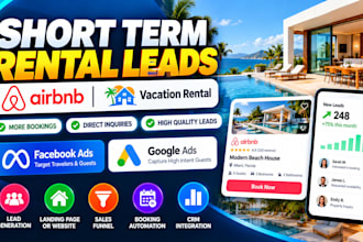 generate short term rental leads airbnb leads vacation rental leads facebook ads