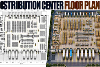 design distribution center floor plans logistics layout cad