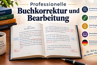 be your german book editor, developmetal editing, proofreading and text revision