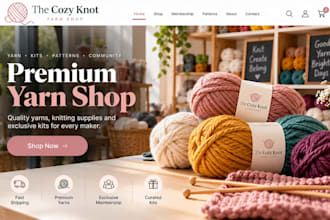 design wix mobile yarn shop website wool knitting ecommerce membership website
