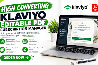 high converting klaviyo editable PDF subscription manager