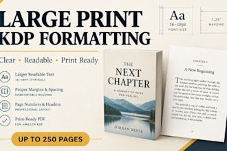 do book formatting for your large print paperback for amazon KDP