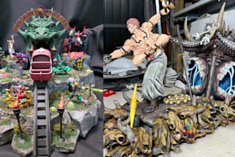 3d print and paint diorama miniature scene model anime figure stl resin printing