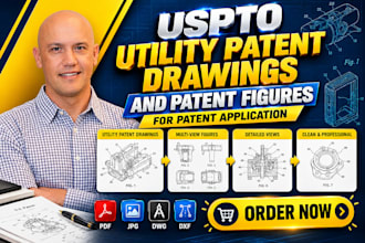 create uspto utility patent drawings and patent figures for patent application