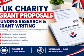 write UK charity grant proposals and research funding opportunities