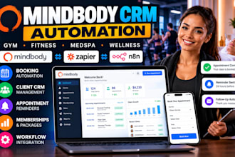 setup mindbody crm booking zapier n8n gym fitness medspa automation