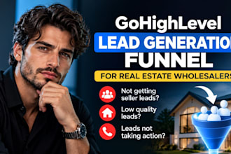 design a gohighlevel lead generation funnel for real estate wholesalers