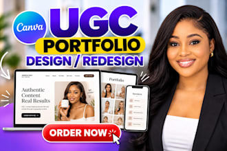 build canva ugc portfolio website for creators, influencers and freelancers