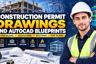 be architect for construction permit drawings, house plans, autocad blueprints