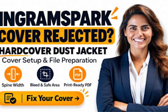 assist with rejected ingramspark cover and hardcover dust jacket setup